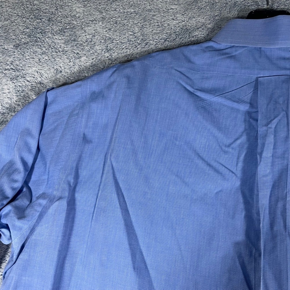Brooks Brothers Traditional Fit Non-Iron Supima Cotton Blue Dress Shirt 17.5-34 - Picture 11 of 16